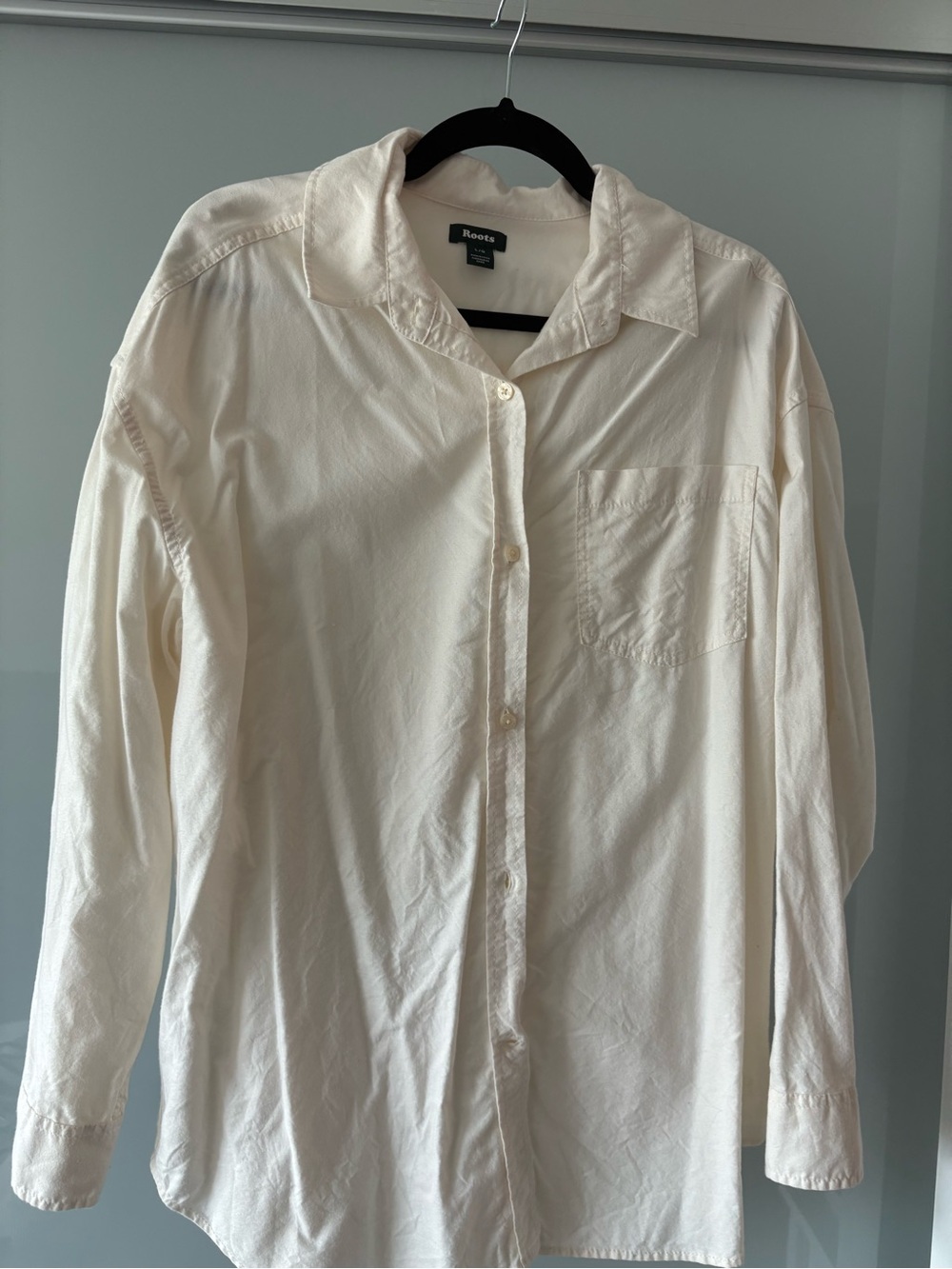 Roots 100% Cotton Cream Button-Up Shirt